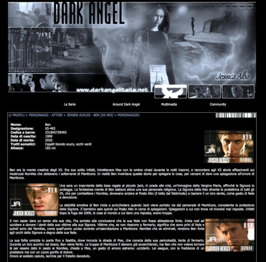 Dark Angel Italia - Ben's Profile